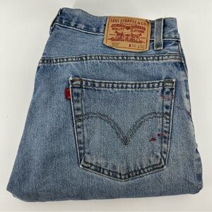 Vintage Levi Stauss & Co. Light Blue Denim 505 Jeans Leather Patch